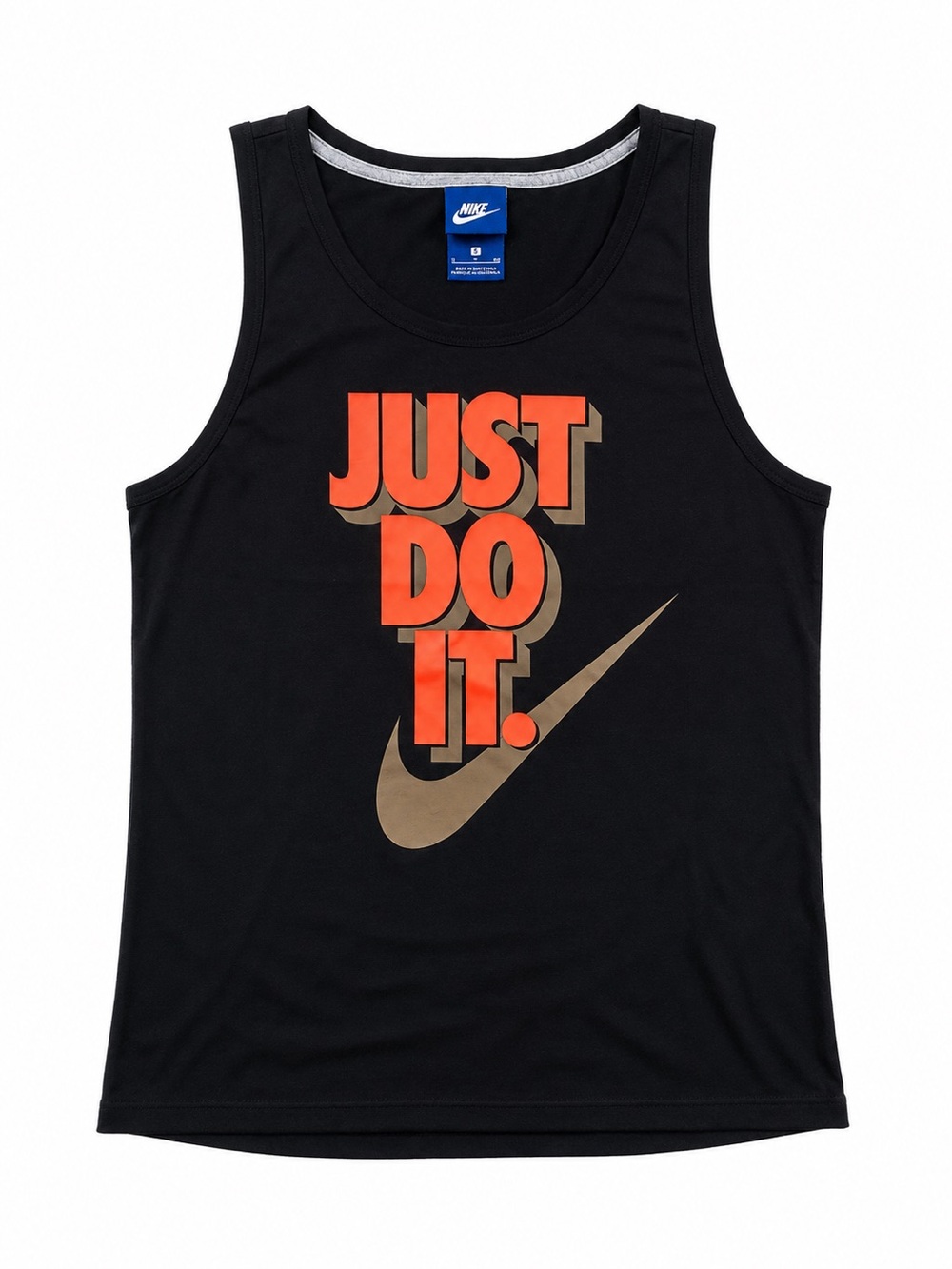 Nike Black Tank Top with Orange 'Just Do It.'